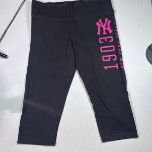 Victorias Secret Pink NY Yankees Leggings Crop Blank Medium